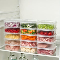 4pcs Transparent Fridge Storage Boxes Fresh Keeping Fruit Vegetable Crisper