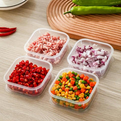 4pcs Transparent Fridge Storage Boxes Fresh Keeping Fruit Vegetable Crisper