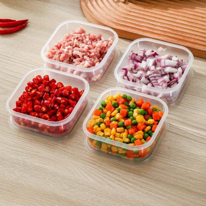 4pcs Transparent Fridge Storage Boxes Fresh Keeping Fruit Vegetable Crisper
