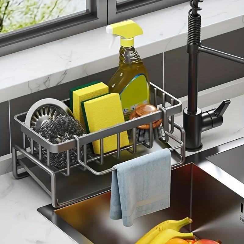 Faucet Dishcloth Sponge Holder Kitchen Storage Rack Sink Drain Basket