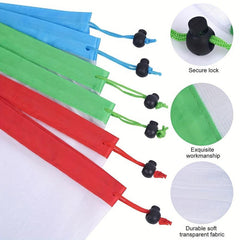 15pcs Reusable Produce Storage Bags Drawstring Leak Proof