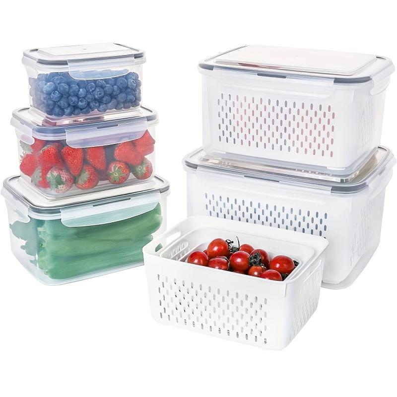 3pcs Fridge Food Storage Container w/ Lid & Stackable Container