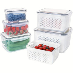3pcs Fridge Food Storage Container w/ Lid & Stackable Container