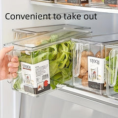Food Storage Container with Handle Transparent Refrigerator Storage Box