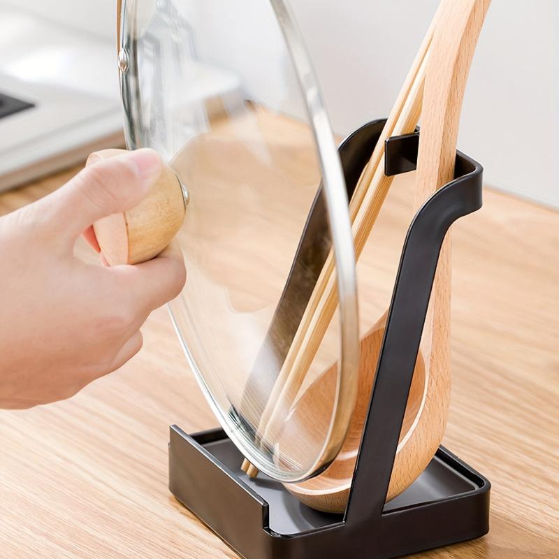 Stainless Steel Pot Lid Holder and Finishing Rack - Kitchen Accessory