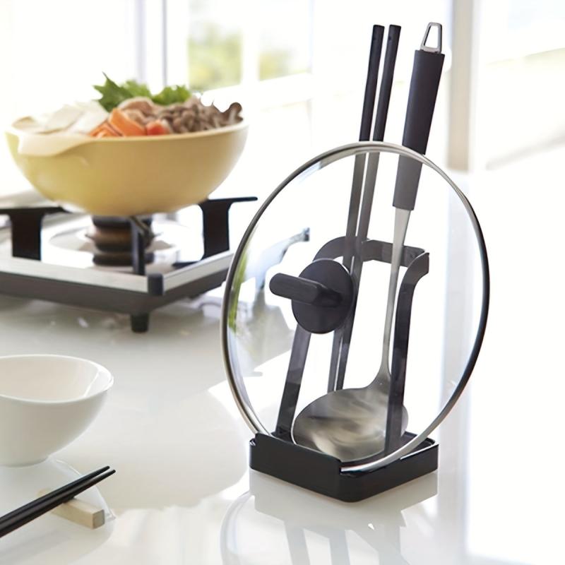 Stainless Steel Pot Lid Holder and Finishing Rack - Kitchen Accessory