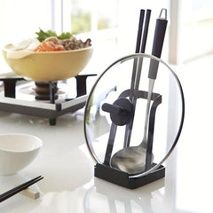 Stainless Steel Pot Lid Holder and Finishing Rack - Kitchen Accessory