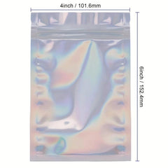 100 pcs Holographic Smell Proof Bags for Food Storage & More