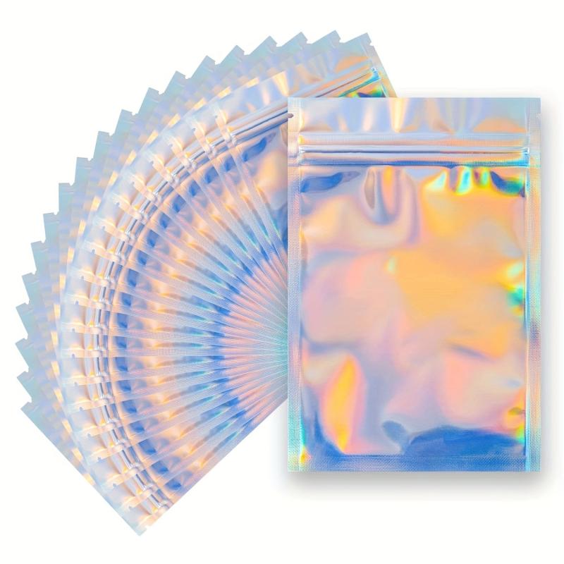 100 pcs Holographic Smell Proof Bags for Food Storage & More