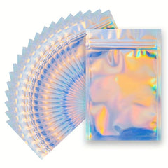 100 pcs Holographic Smell Proof Bags for Food Storage & More