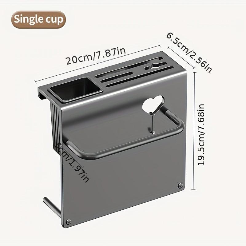 Wall Mounted Kitchen Holder with Towel Rack and Hooks