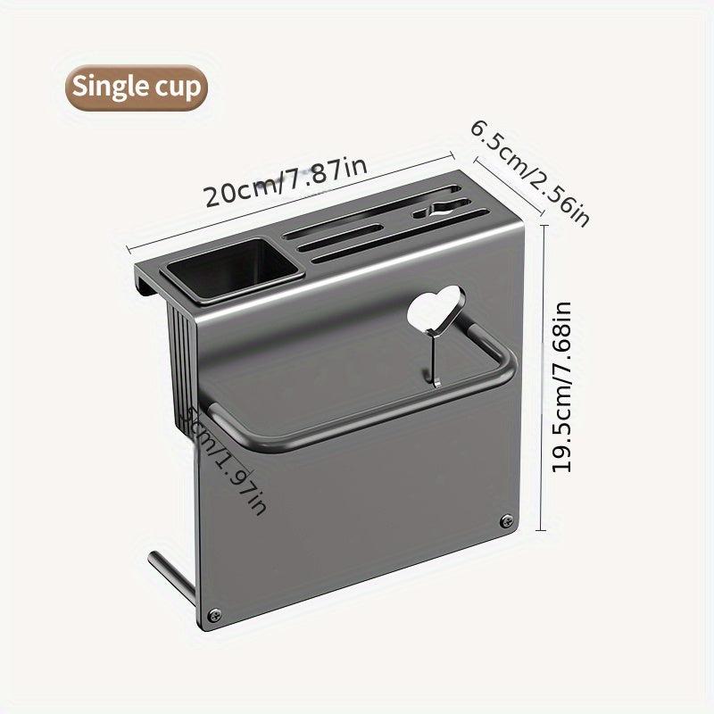 Wall Mounted Kitchen Holder with Towel Rack and Hooks