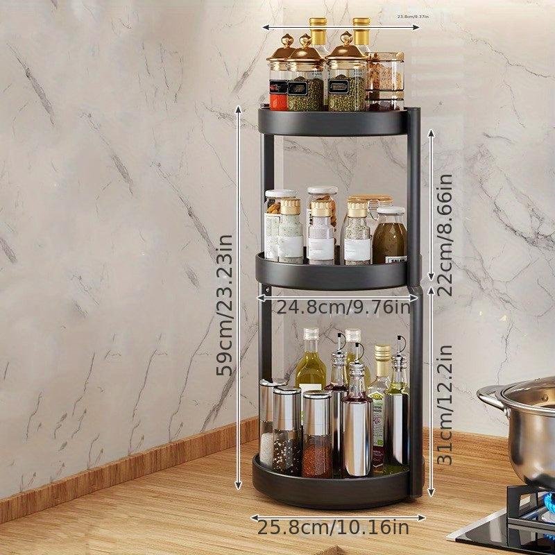 Lazy Susan Organizer Rotating Spice Rack Storage Tray For Spice Sorting