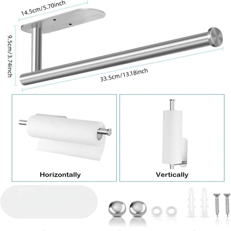 Under Cabinet Tissue Holder for Kitchen Wall Self Adhesive Paper Towel Holder