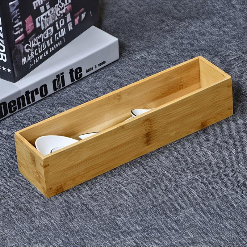 Bamboo Drawer Storage Box Tableware Organizer