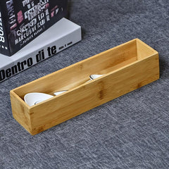 Bamboo Drawer Storage Box Tableware Organizer
