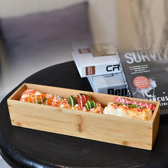 Bamboo Drawer Storage Box Tableware Organizer
