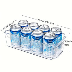 2pcs Clear Plastic Refrigerator Organizer Bins with Handles