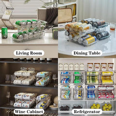 Automatic Rolling Soda Can Organizer For Refrigerator