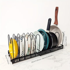 Adjustable Pot Rack Organizer for Kitchen Storage Expandable Pot Lid Holders