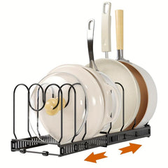 Adjustable Pot Rack Organizer for Kitchen Storage Expandable Pot Lid Holders