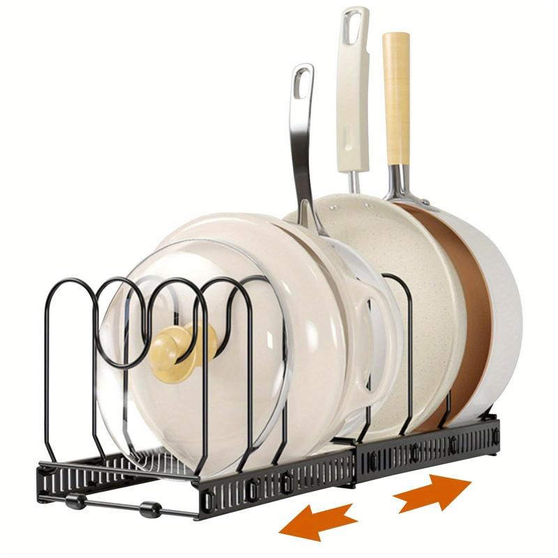 Adjustable Pot Rack Organizer for Kitchen Storage Expandable Pot Lid Holders