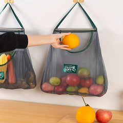 Portable Vegetable Storage Mesh Bag for Kitchen Wall-mounted Hanging Basket