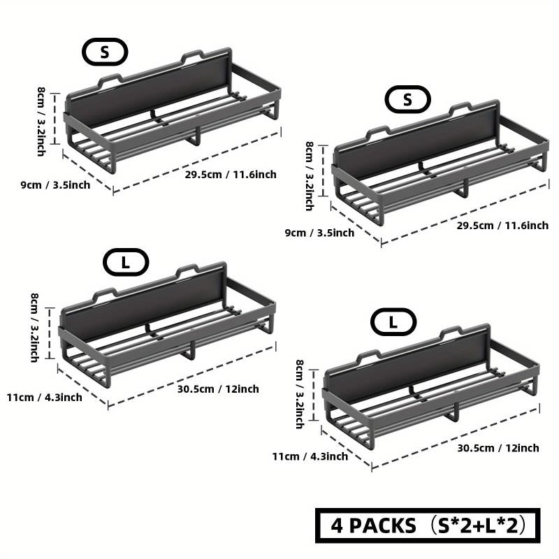 4pcs Magnetic Spice Rack For Refrigerator Space Saving Organizer