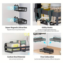 4pcs Magnetic Spice Rack For Refrigerator Space Saving Organizer