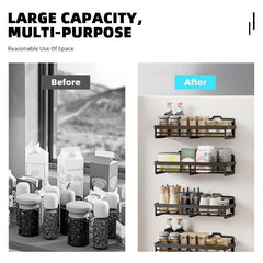 4pcs Magnetic Spice Rack For Refrigerator Space Saving Organizer