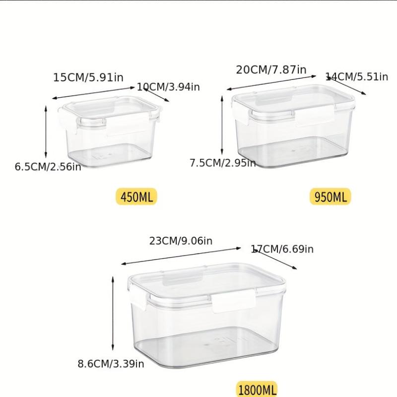 3pcs High Transparent Sealed Fresh keeping Box Set For Food Storage