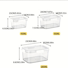 3pcs High Transparent Sealed Fresh keeping Box Set For Food Storage