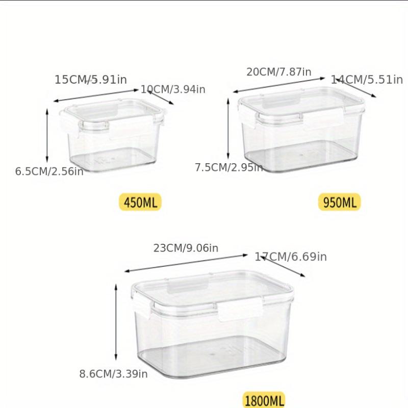 3pcs High Transparent Sealed Fresh keeping Box Set For Food Storage