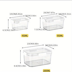 3pcs High Transparent Sealed Fresh keeping Box Set For Food Storage