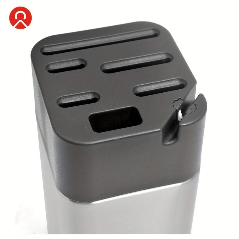 Stainless Steel Knife Holder with Sharpener and Scissors Socket