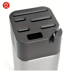 Stainless Steel Knife Holder with Sharpener and Scissors Socket