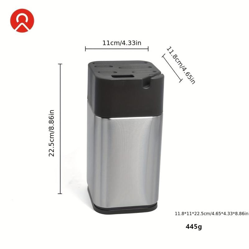 Stainless Steel Knife Holder with Sharpener and Scissors Socket