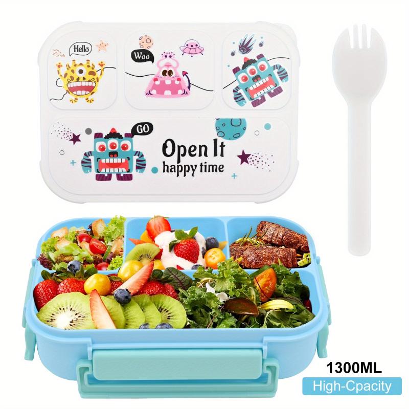 1300ML Bento Lunch Box 4 Compartments Leak Proof BPA-Free Container