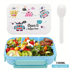 1300ML Bento Lunch Box 4 Compartments Leak Proof BPA-Free Container