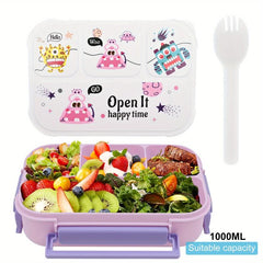 1300ML Bento Lunch Box 4 Compartments Leak Proof BPA-Free Container