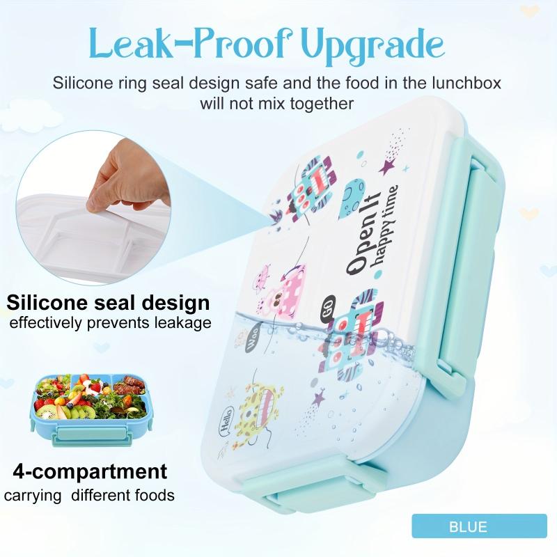 1300ML Bento Lunch Box 4 Compartments Leak Proof BPA-Free Container
