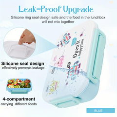 1300ML Bento Lunch Box 4 Compartments Leak Proof BPA-Free Container
