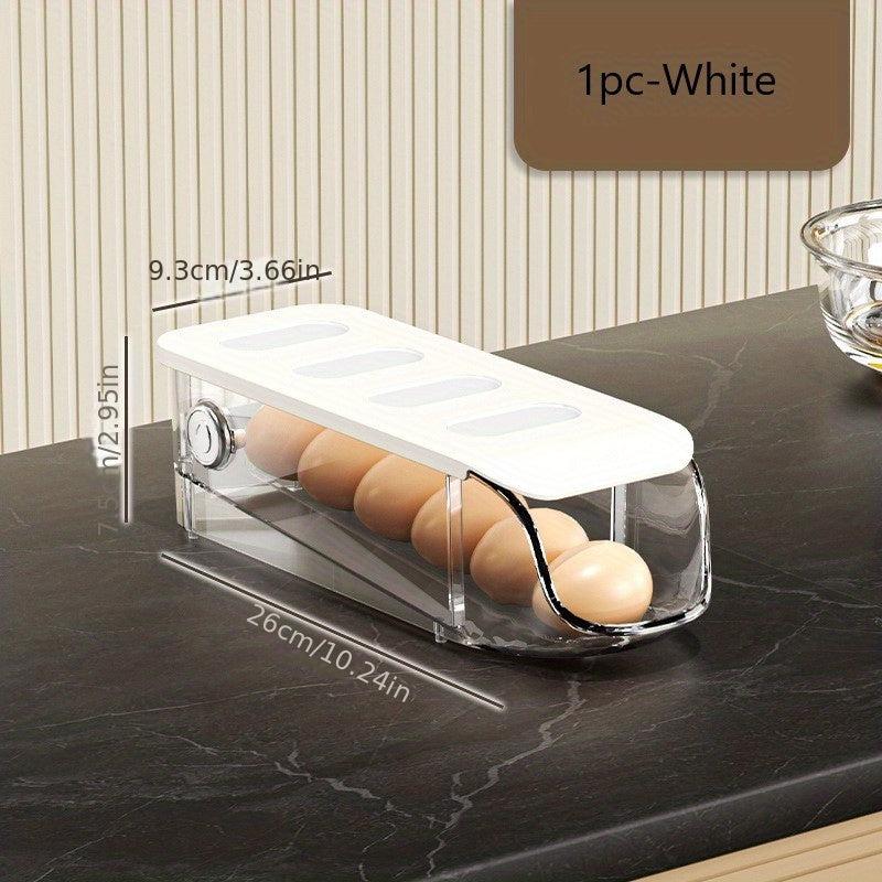 3pcs Stackable Side Door Refrigerator Storage Box Rolling Egg Carton
