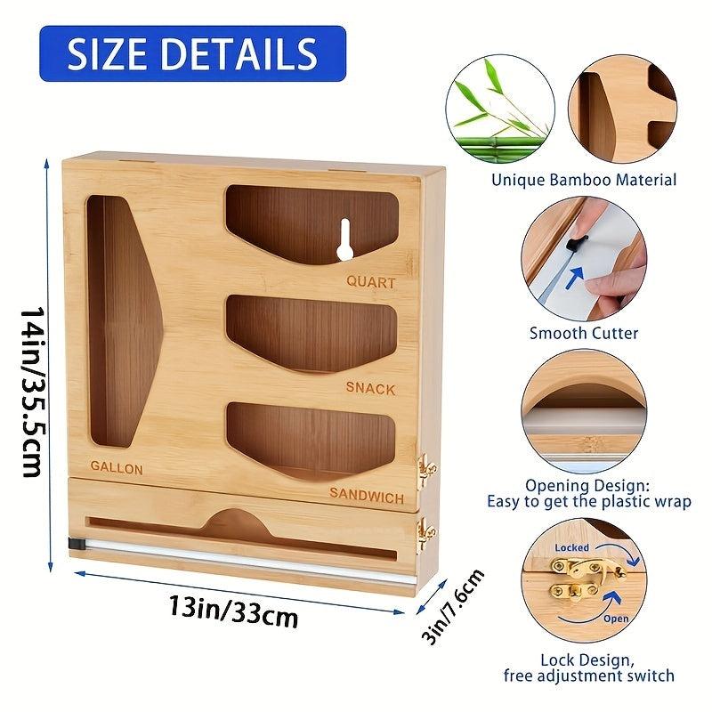 2-in-1 Ziplock Bag and Aluminum Foil Storage Box with Cutter