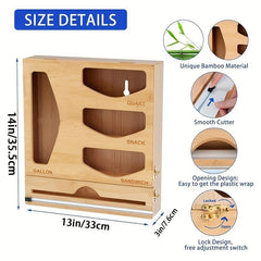 2-in-1 Ziplock Bag and Aluminum Foil Storage Box with Cutter
