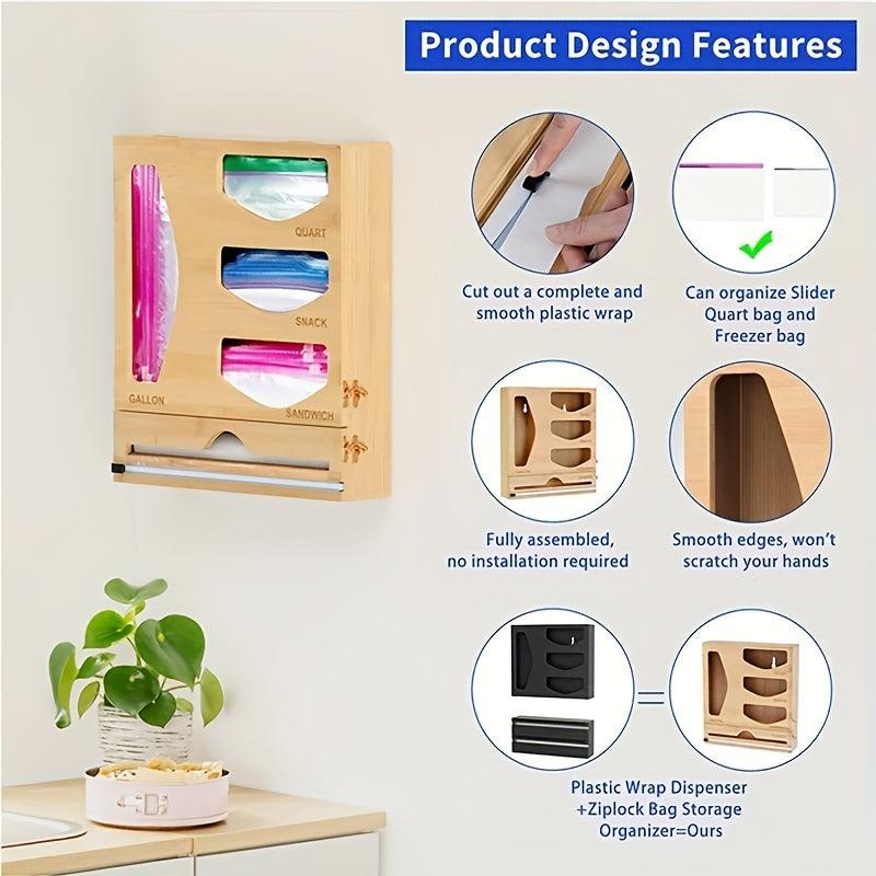2-in-1 Ziplock Bag and Aluminum Foil Storage Box with Cutter