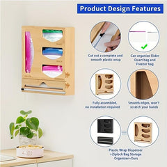 2-in-1 Ziplock Bag and Aluminum Foil Storage Box with Cutter