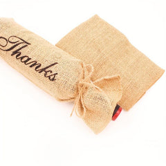 Retro Burlap Wine Packaging Bag with Drawstring Pocket