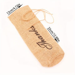 Retro Burlap Wine Packaging Bag with Drawstring Pocket