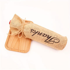 Retro Burlap Wine Packaging Bag with Drawstring Pocket